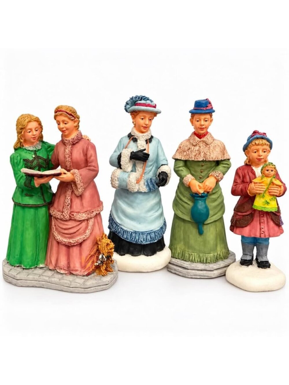 Lemax Victorian Women & Child Christmas Village Figurines Lot of 4